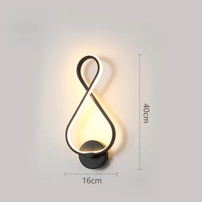 Modern Wall Lamp Living Room Bedroom Headbed LED Indoor Black White Walkway Lighting Decorative Wall Light