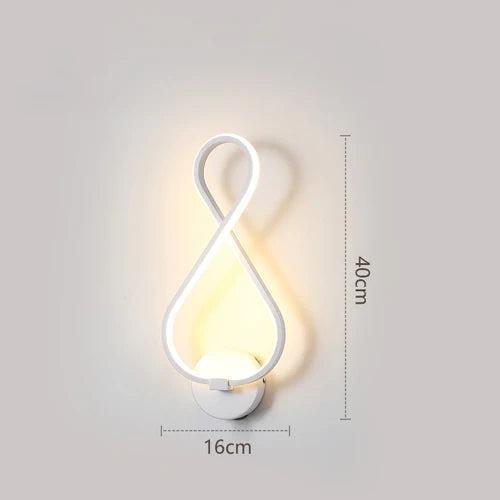 Modern Wall Lamp Living Room Bedroom Headbed LED Indoor Black White Walkway Lighting Decorative Wall Light