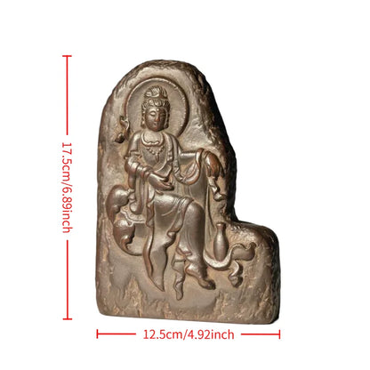 Retro Zen Relief Guanyin Bodhisattva Buddha statue Art ornaments Home decoration line incense socket Desk Ornaments Accessories