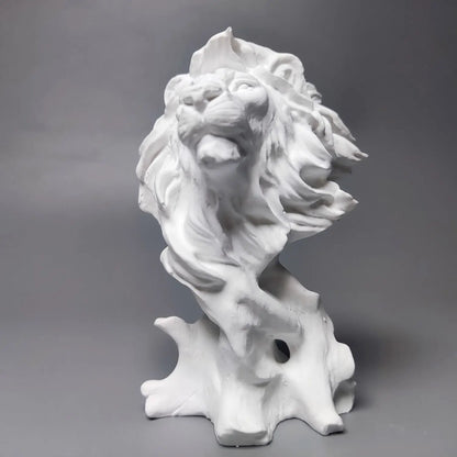 European Lion Bust Plaster Portrait Art Gypsum Retro Relief Desk Ornaments Art Aesthetic Sculpture Creative Animal Ornament