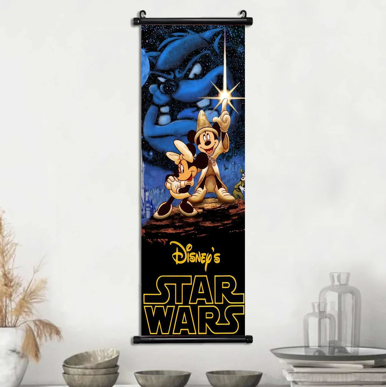 Disney Mickey Mouse Wallpaper Wall Artwork Canvas Hanging Scroll Poster Painting Print Home Decoration Art Child Birthday Gift