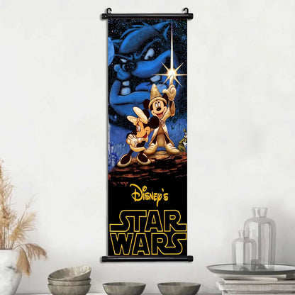 Disney Mickey Mouse Wallpaper Wall Artwork Canvas Hanging Scroll Poster Painting Print Home Decoration Art Child Birthday Gift