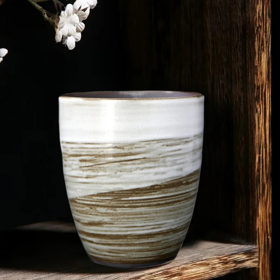 350ml hand-painted large capacity ceramic retro creative kiln change master cup tea cup coffee cup wheat tea cup