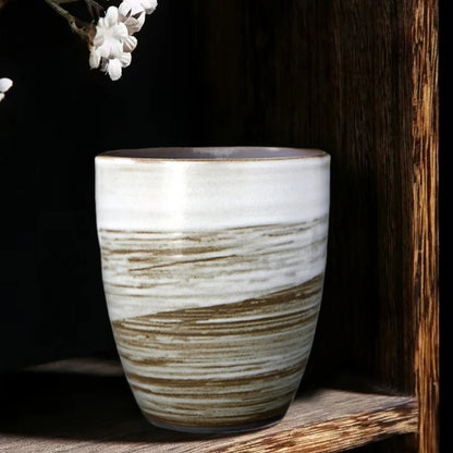 350ml hand-painted large capacity ceramic retro creative kiln change master cup tea cup coffee cup wheat tea cup