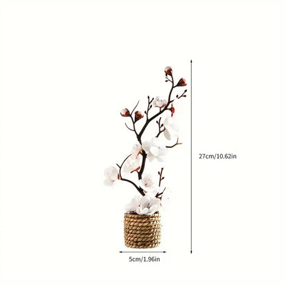 Multi Colored Artificial Flower Bonsai Plum Blossom Simulation Flower Bonsai White Flower Bonsai Simulation Flower Bonsai