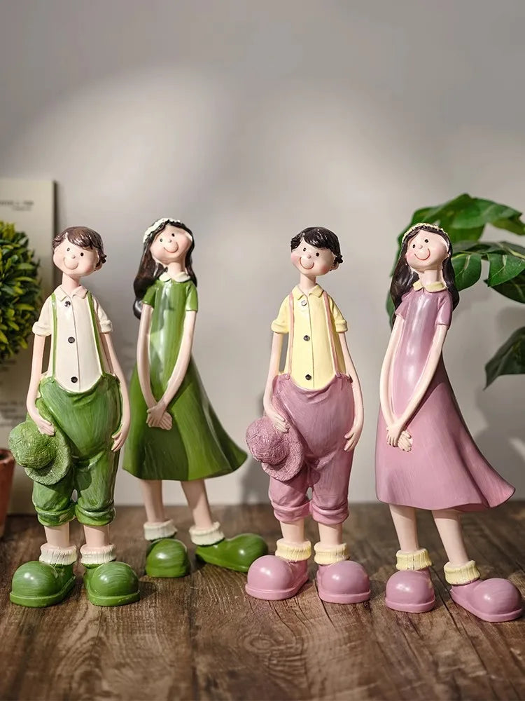 American Country Hanging Feet Couple Doll Resin Figurines Decoration items Outdoor Garden Accessories Courtyard Villa Statue Art