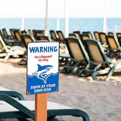 Swimming at Your Risk Risks Pool Pool Pool Sign Plate Plate Plate for Gardens Lakeside Beach