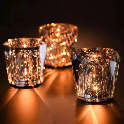 Lampe de table led rechargeable en cristal K9, ambiance bar, restaurant, salon, nouvelle lampe de nuit en diamant, lampe de chambre à coucher