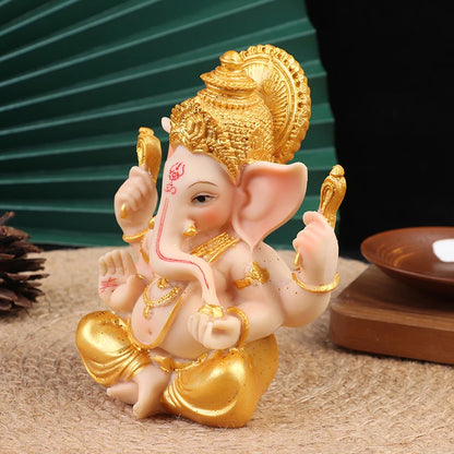 Gold Lord Ganesha Buddha Statue Elephant God Sculptures Ganesh Figurines