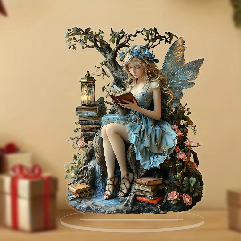 7in Acrylic fairy Tale Angel Elf Can Stand Tabletop Decoration Home Office Club cafe Decoration Friend Birthday Gift Photo Props