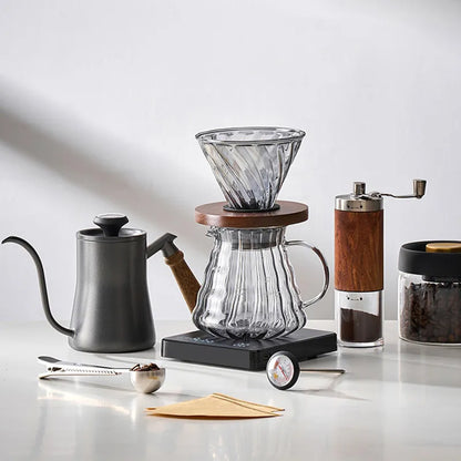 GIANXI Hand Punch Kaffeekanne Mit Deckel Tropf Schwanenhals Auslauf Kaffee Wasserkocher Lange Öffnung Kaffeemaschine Kaffee Zubehör