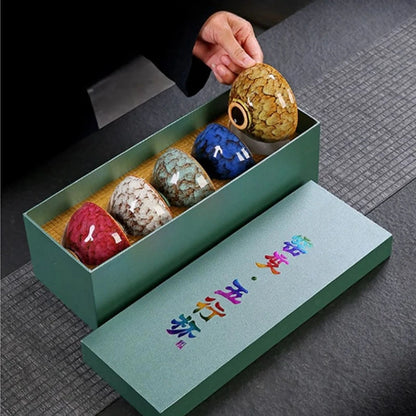 5-piece set 120ml Ceramic Kung Fu Tea Bowl Glazed Tea Cup Pu erh Master Cup Kitchen Tea Set Home Tea Set Accessories