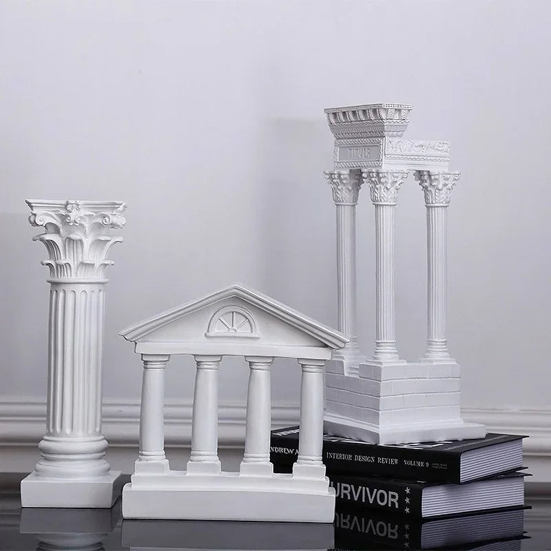 1Pc Architektur Modell Römischen Säule Griechischen Tempel Gebäude Hause Dekoration Europäischen Dekorative Gips Säule Harz Skulptur