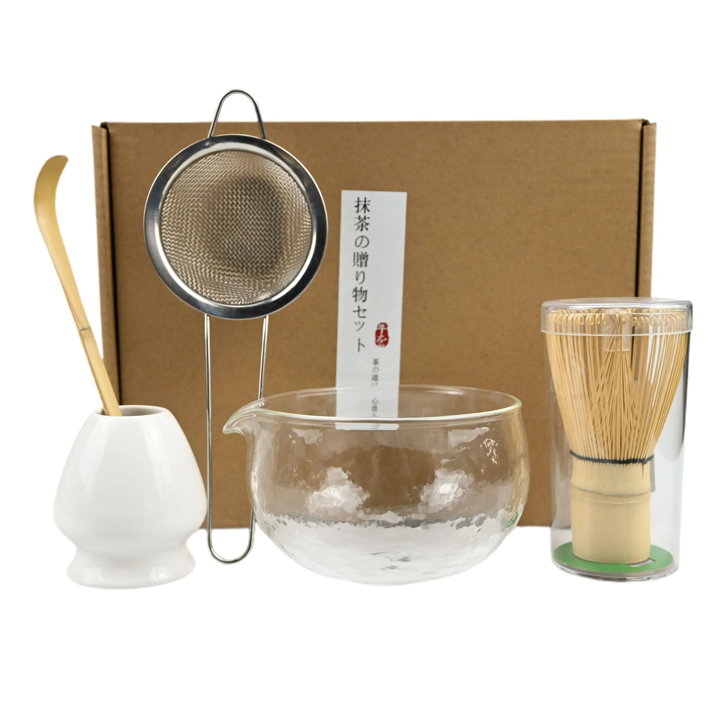 5PCS/Set Japanese-style Matcha Bowl , Spoon, Tea Whisk, Sieve Mesh, Perfect Gift For Ceremony, Traditional Decoration