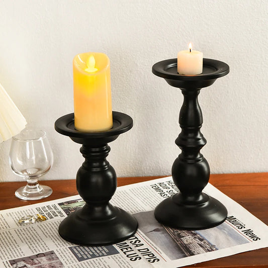 1 件: Simple Retro Black Iron Candle Holder Dinner Decoration Holder Dining Table Decoration Holder Romantic Decoratio