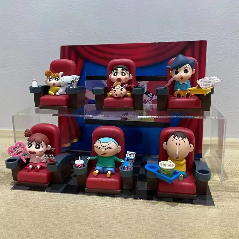6pcs/Set Anime Figure Crayon Shin Chan Cinema Series Mini Action Figure Model Decorations Toy Figurines Cute Gifts For Children