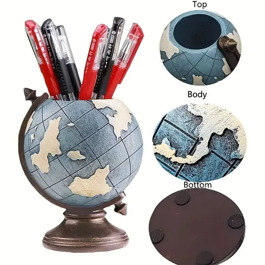 Miniso Creative Funny Earth Pen Container 360 度 Rotation Abs Resin Desktop Storage Box Office Home Decoration