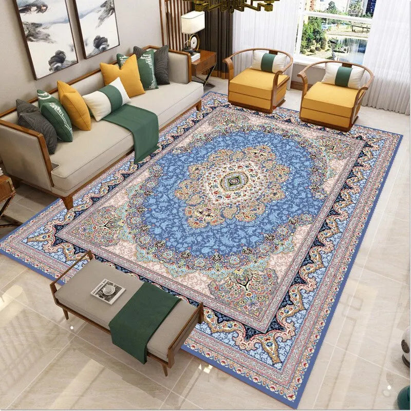 40X120CM Retro Persischer Ethnischer Stil Bedruckter Teppich Schlafzimmer Wohnzimmer Licht Luxus Teppiche Unterseite Rutschfest und verschleißfest