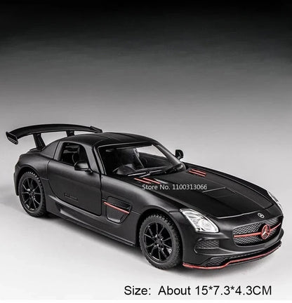 1:32 SLR 772S SLS Toys Model Sports Cars Alloy Diecast with Light Sound Vehicle Wheel Pull Back Miniature Car Boys Perfect Gifts