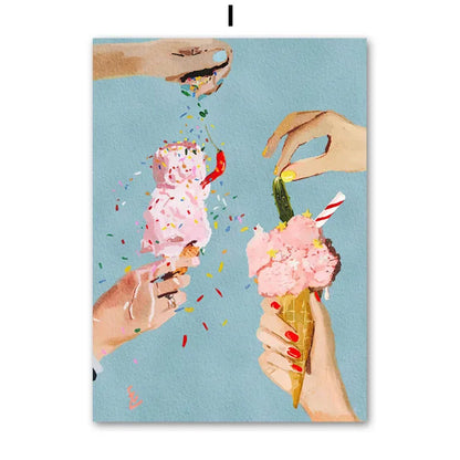 Women's Statue Unicorn Clothes Food Abstract Wall Art Canvas Oil Painting Posters And Prints Wall Pictures For Living Room Decor