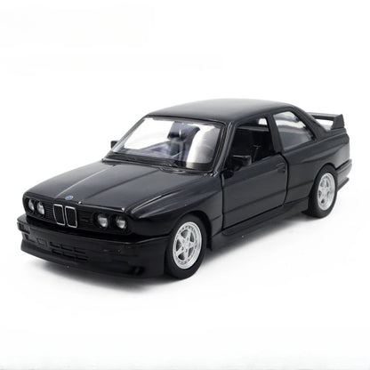 1:36 BMW M3 1987 Alloy Car Model Diecast Toy Rubber Tires Wheel Pull Back Vehicles 2 Doors Opened Cars for Boys Birthday Gifts