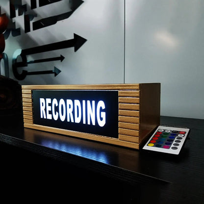 Recording Sign with Remote LED Illuminated for Home Decoration Music Banner