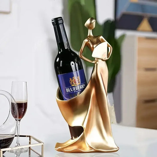 Porte-bouteille de vin, ornement de porte-bouteille de vin rouge, statue, décoration de bar de restaurant, ornement de placement créatif.