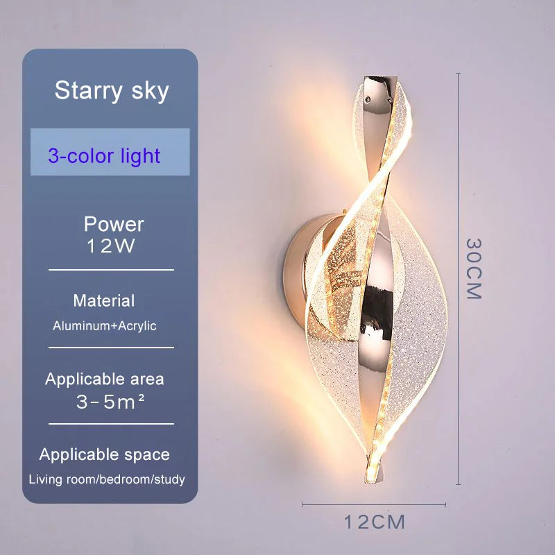 Nordic Acrylic LED Wall Lamps Indoor Lighting Home Decor Wall Sconces Lamp For Staircase Bedroom Bedside Study Living Room Light