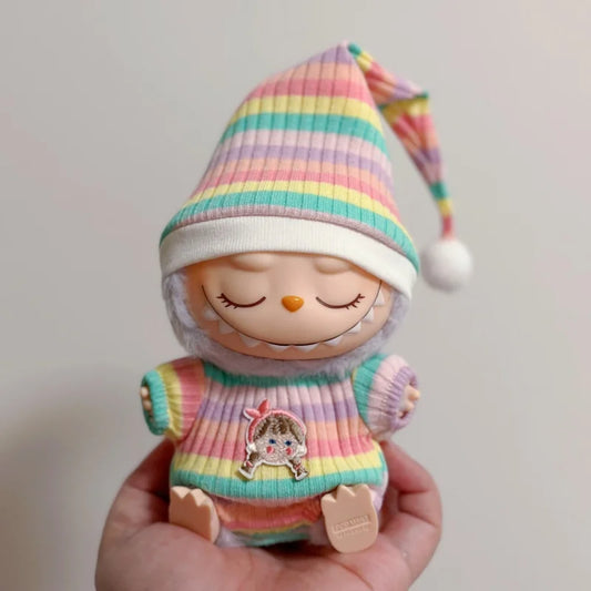 New Hot Mini Plush Doll'S Clothes Outfit Accessories For Korea Lafufu  Sitting Party V1 V2 Autumn Onesie Hat Set Clothing