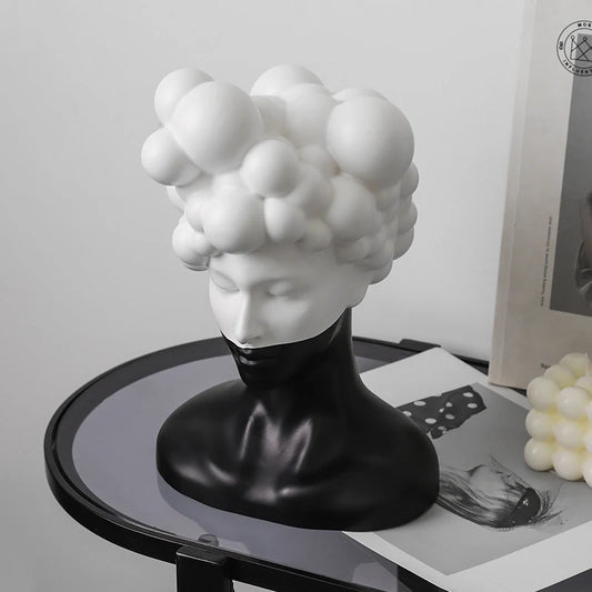 Creative Black and White Girl Decorations Abstract Character Sculptures Portraits Home Decoration Office Living Room Decoration