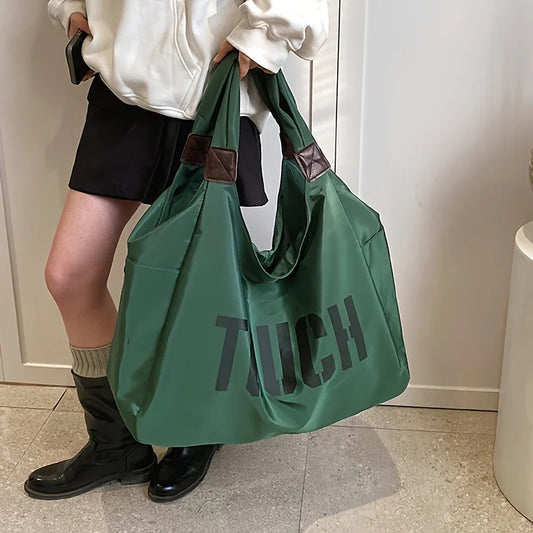 Women's Large Nylon Handbag, Spacious Armpit Bag Durable Single Shoulder Handbag Suitable for Travel and Leisure