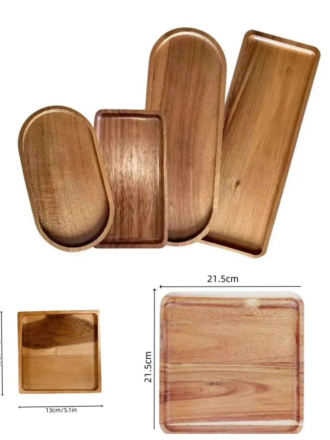 Acacia wood food grade Japanese tray rectangular household tea set tea plate decorative pastry plate melon seed plate candyplate
