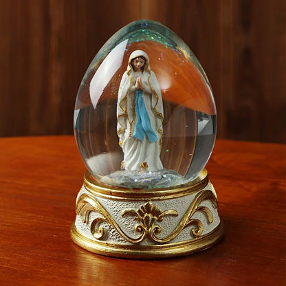 Resin Crafts Acrylic Crystal Ball Our Lady Pray Christmas Glass Home Decoration Easter Eggs Figurines