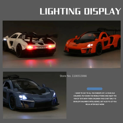 1/32 Scale Senna Alloy Cars Models Diecasts Metal Toys Vehicles Model Simulation Sound And Light Collection Kids Birthday Gifts