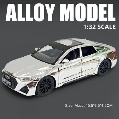 1:32 RS7 Alloy Toys Models Diecast Cars with Light Music Rubber Tires Car 6 Doors Opened Miniature Vehicle Child Adult Gifts