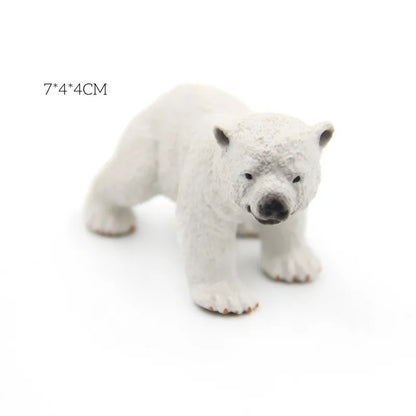 Polar Bear Family PVC Animals Ornaments Children's Toys Scene Layout Accessories Home Decorative Figurines Amateur Collection