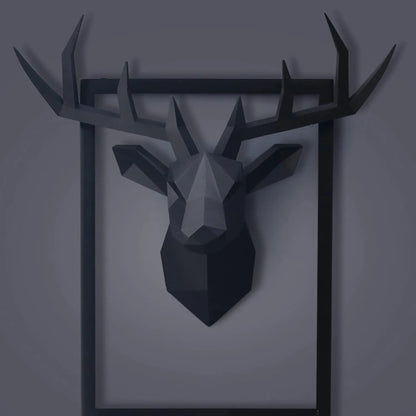 3D Deer Head Sculpture Geometric Resin Animal Deer Head Wall Decoration Modern Home Decor Luxury Decorative Wall Decoration