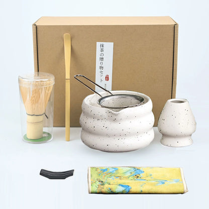 7pcs/set Japanese Style Matcha Tea Set With Tool Rack, Including Bowl, Whisk, Spoon, Great Gift For Ceremony, Traditional Japane