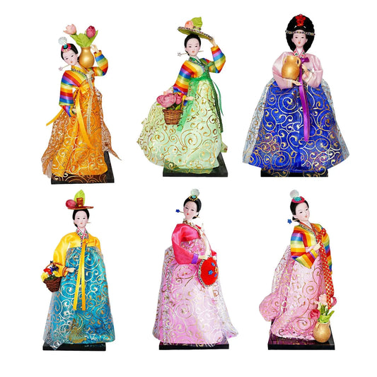 Korean Geisha Figurine,Korean Hanbok Geisha Doll,Kabuki Statue,