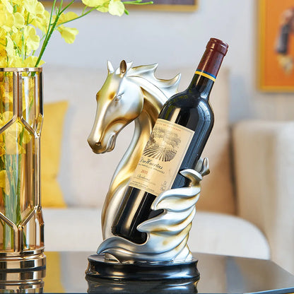 Casier à vin tête de cheval en résine, ornements légers de luxe pour armoire à vin, cadeau exquis, haut sens, artisanat pour la maison et le bureau