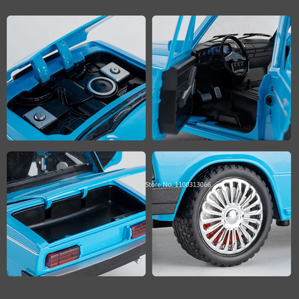 1:18 Russian LADA 2107 Niva Toys Alloy Diecast Cars Models Light Music Rubber Tires Vehicles Pull Back Miniature Car Kids Gifts
