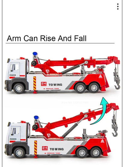 1:32 Alloy Engineering Car Model Metal Diecasts Toys Alloy Vehicles Car Double Hook Wrecker Trucks Toy Birthday Gifts For Boy