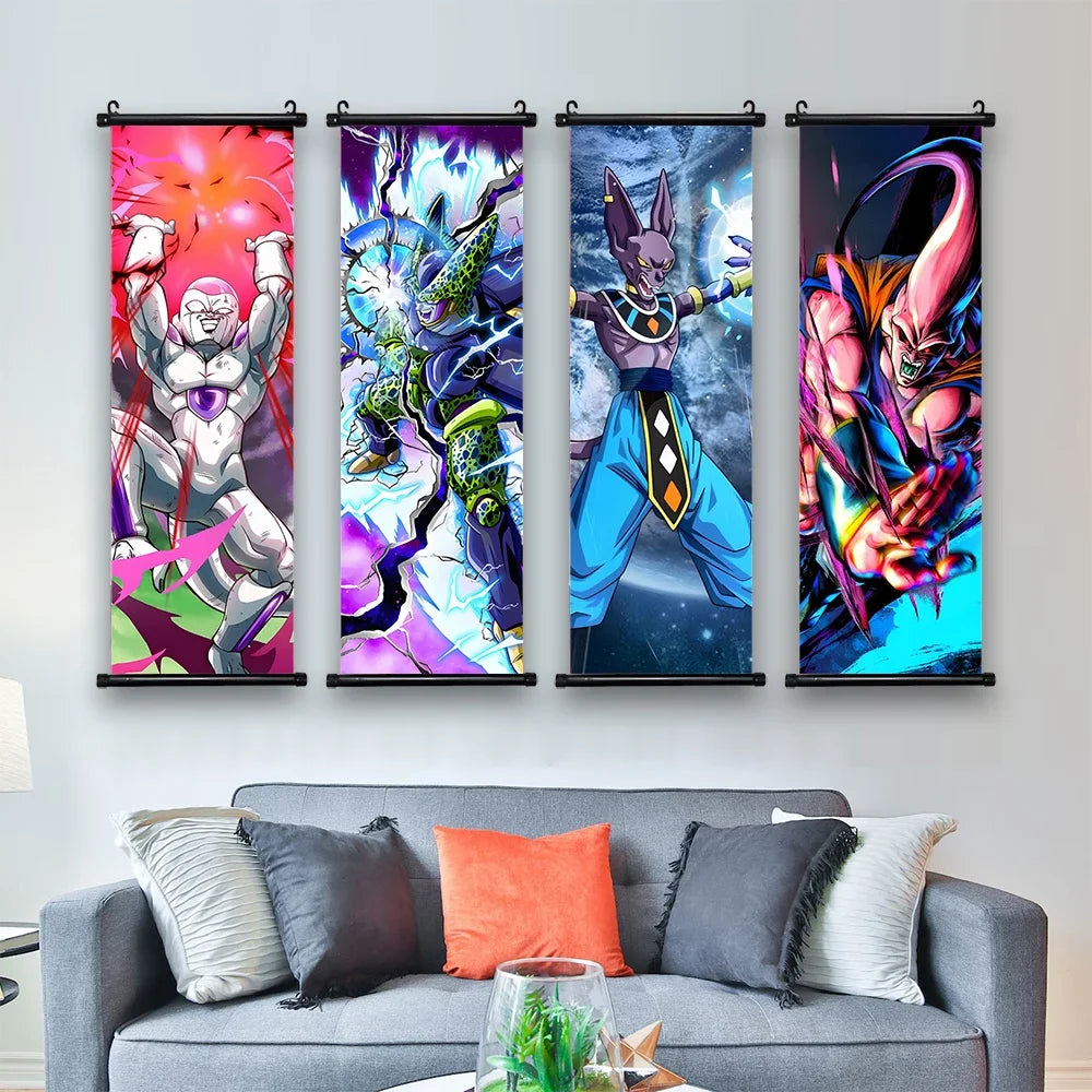 Dragon Ball Goku Poster Painting Birthday Gifts Wall Art Living Room Decoration Paintings Modular Bejita Hanging Scrolls Decor