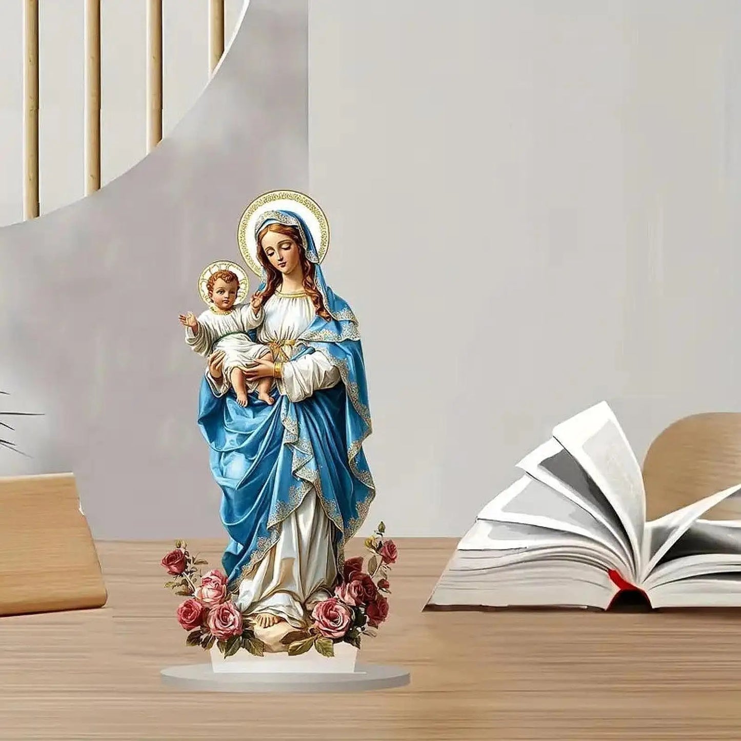 Blessed Mary Sign Religious Gift Sign 2D Christian Catholic Art Collection Art