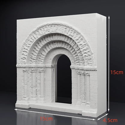 Gothic Cathedral Arch Plaster Relief Sculpture Nordic Home Decor 3D Art Decorative Artworks Interior Arch Relief Home Decor