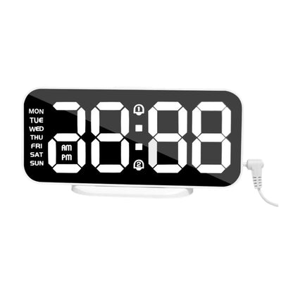 Digital Alarm Clock Bedside Clock Double USB Ports Multifunctional