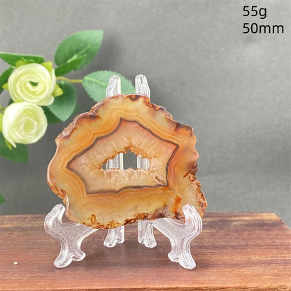 Natural Red Agate Crystal Cavity Stone - Energy Healing Reiki Meditation Beautiful Home Decor Gift for Prayer