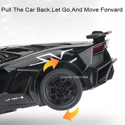 1:32 Lambor LP750-4 DIVO Models Cars Toys Alloy Doors Opened Miniature Sports Car Light Music Vehicle Toddler Kids Gifts