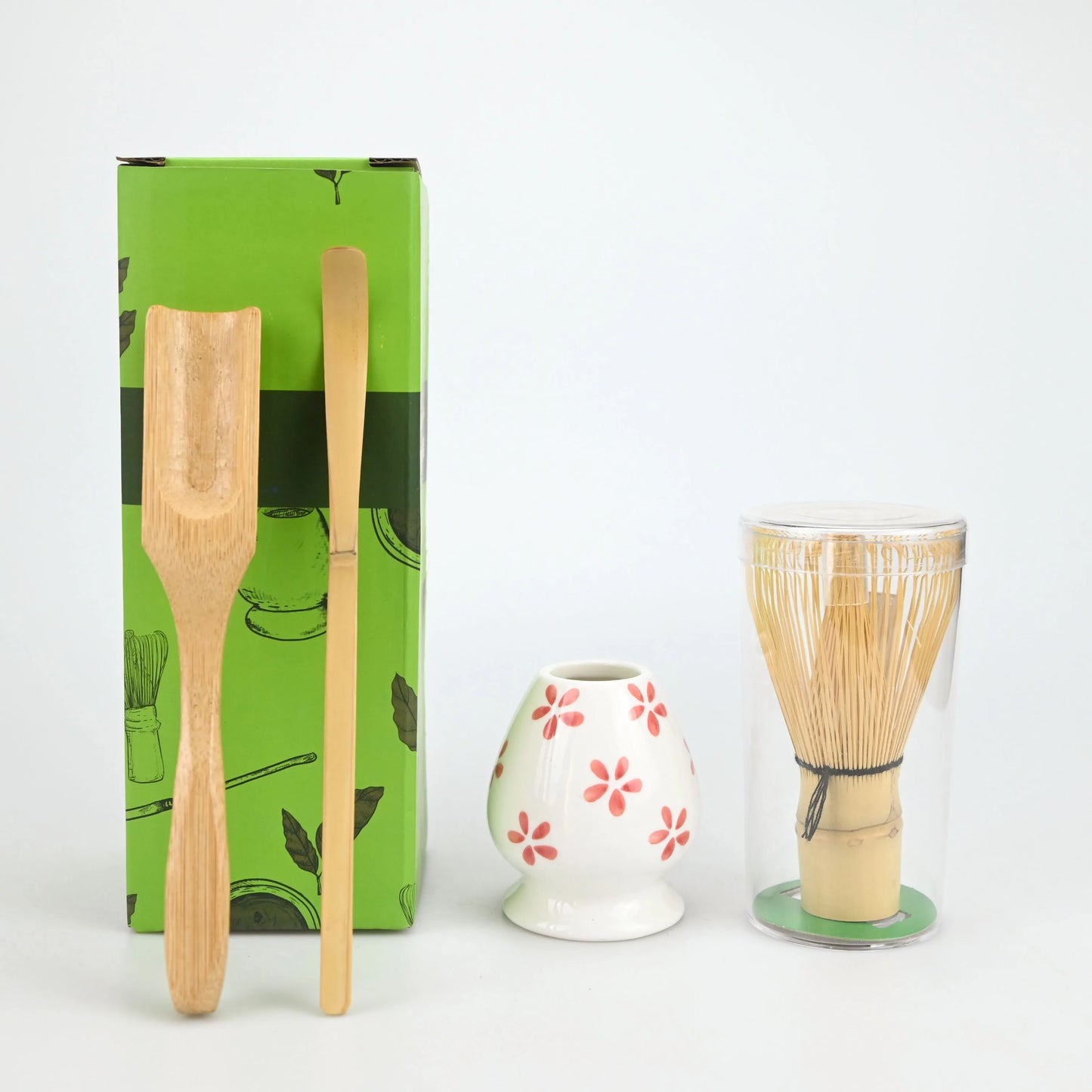 4PCS/Set Japanese-style Matcha Tool Set, Chasen Stand, Tea Scoop, Tea whisk Holder, Bamboo Accessories, Tea Whisking Tools