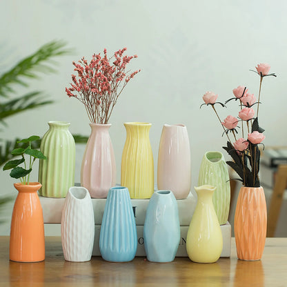 Ceramic Flower Vase Bud Vase Stems Bunch Storage Office Organizer Plants Pot